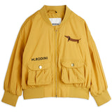 Mini Rodini Beige Dog Nylon Baseball Jacket Embroidery