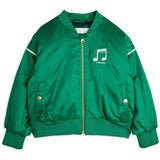 Mini Rodini Green Note Chenille Satin Baseball Jacket