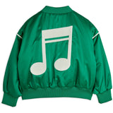 Mini Rodini Green Note Chenille Satin Baseball Jacket