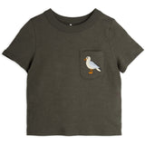 Mini Rodini Black Seagull Embroidery T-Shirt