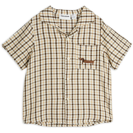 Mini Rodini Beige Gingham Woven Shirt