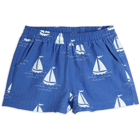 Mini Rodini Blue Sailing Boats AOP Woven Shorts