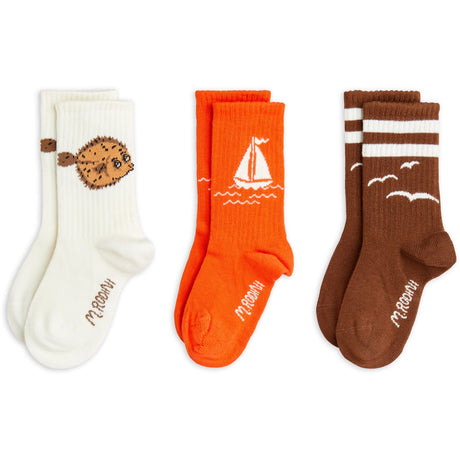 Mini Rodini Multi Sailing Boats 3-Pack Socks