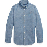 Polo Ralph Lauren Medium Blue Wash Girl Button Front Shirt