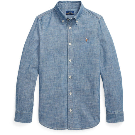 Polo Ralph Lauren Medium Blue Wash Girl Button Front Shirt