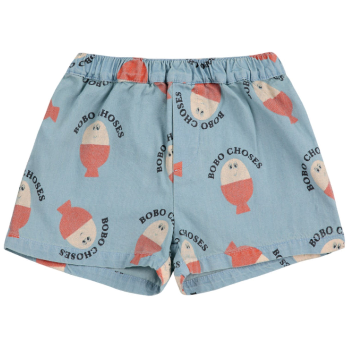 Bobo Choses Light Blue Morning Egg All Over Denim Shorts