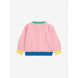 Bobo Choses Light Pink Color Block Open Work Cardigan