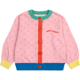 Bobo Choses Light Pink Color Block Open Work Cardigan