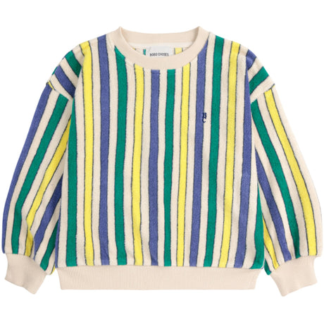 Bobo Choses Offwhite Multicolor Stripes Terry Cloth Sweatshirt