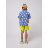 Bobo Choses Blue Wavy Bobo Choses All Over Waffle Polo Shirt