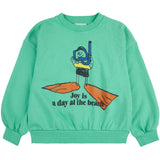 Bobo Choses Light Green A Day At The Beach Sweatshirt