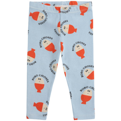 Bobo Choses Light Blue Morning Egg All Over Leggings