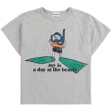 Bobo Choses Heather Grey A Day At The Beach T-Shirt