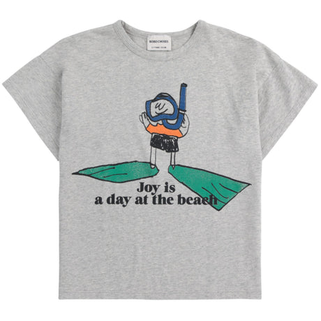 Bobo Choses Heather Grey A Day At The Beach T-Shirt
