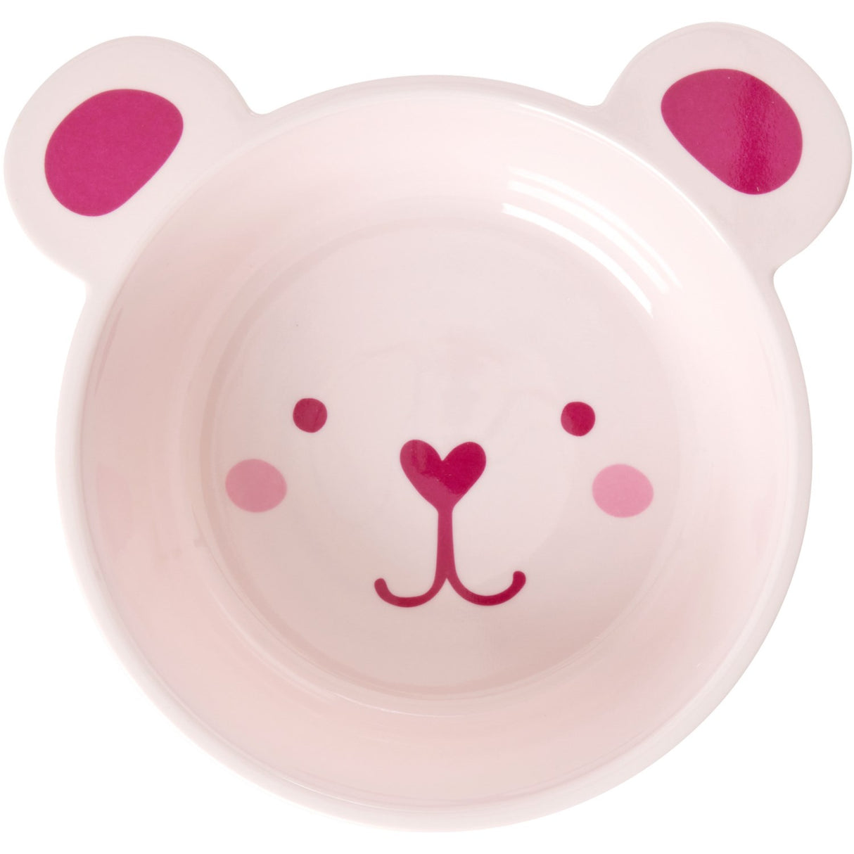 Rice Melamine Bowl With Bowl In Bear Shape - Pink - 500 Ml