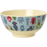 Rice Melamine Bowl With Monsters Print - Medium - 700 Ml