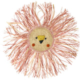Rice Raffia Animal Wall Decor In Pink - Large