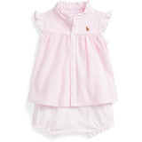 Ralph Lauren Baby Carmel Pink Multi Shorts Set