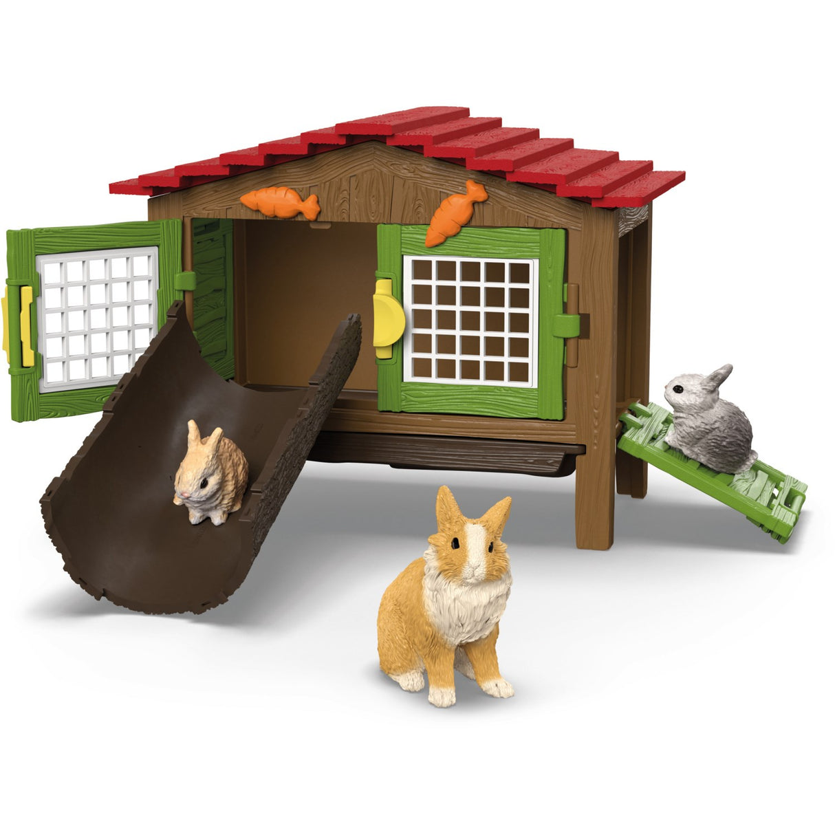 Schleich Rabbit Hutch With 3 Rabbits
