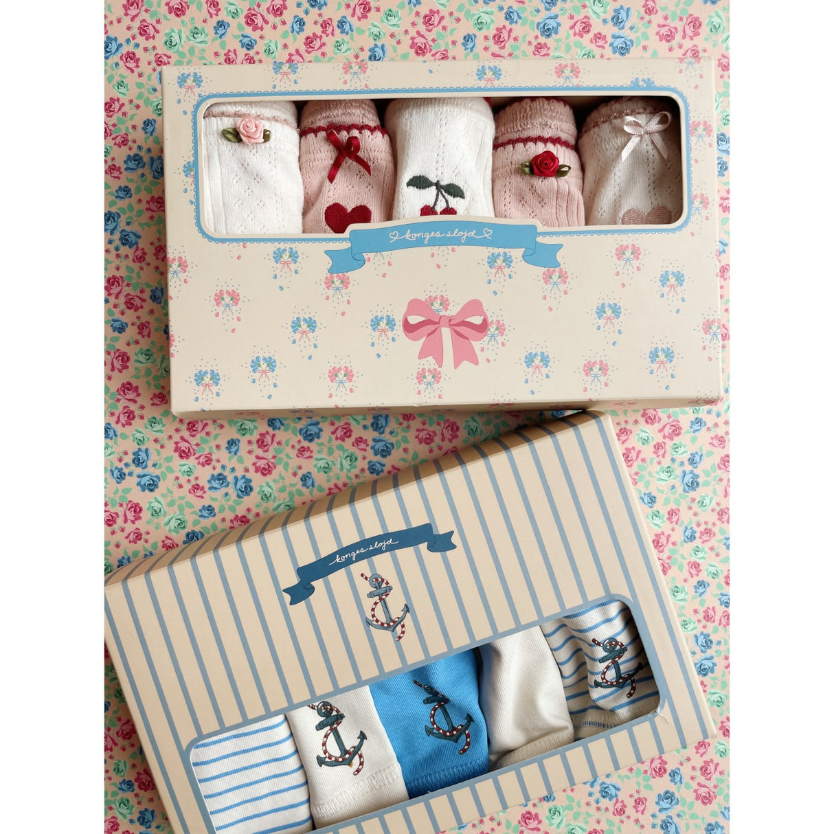 Konges Sløjd Rose/White Mix Minna 5 Pack Girl Underpants Gots