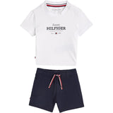 Tommy Hilfiger Dark Night Navy Monotype Tee And Short Set