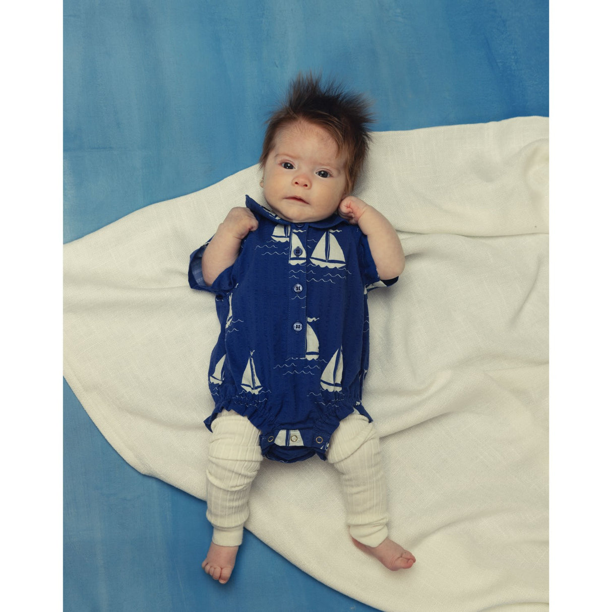 Mini Rodini Blue Sailing Boats AOP Woven Body