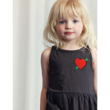 Mini Rodini Black Arrowed Heart Embroidery Tank Dress