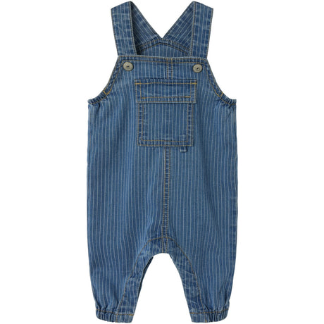 Name It Medium Blue Denim Devin Stripe Denim Overall