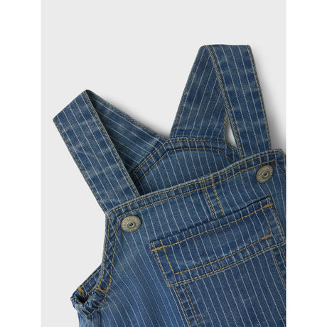 Name It Medium Blue Denim Devin Stripe Denim Overall