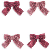 Konges Sløjd Pink Mix 4 Pack Glitter Bow Hair Clips