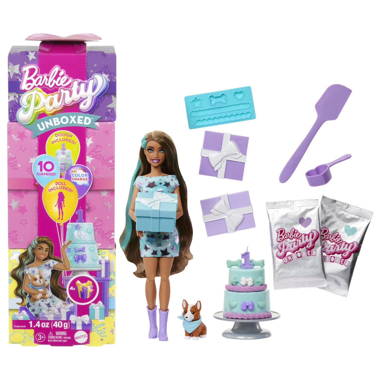 Barbie® Party Unboxed Brunette Doll