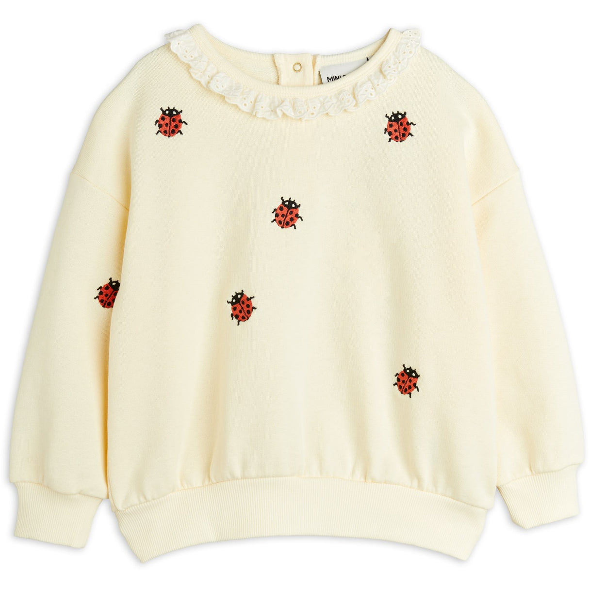 Mini Rodini Offwhite Ladybugs Embroidery Lace Sweatshirt
