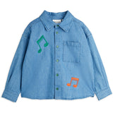 Mini Rodini Blue Note Embroidery Lightweight Denim Shirt