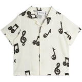 Mini Rodini White Note AOP Muslin Shirt