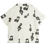 Mini Rodini White Note AOP Muslin Shirt