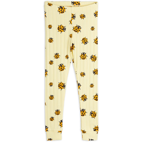Mini Rodini Yellow Ladybugs AOP Leggings