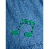 Mini Rodini Blue Note Embroidery Lightweight Denim Shorts