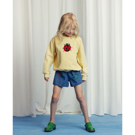 Mini Rodini Yellow Ladybugs Embroidery Sweatshirt