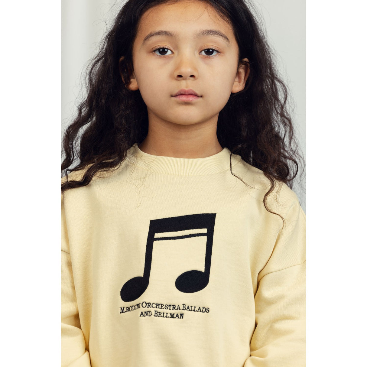 Mini Rodini Yellow Note Embroidery Sweatshirt