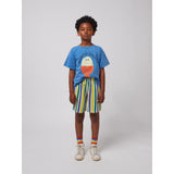 Bobo Choses Offwhite Multicolor Stripes Terry Cloth Bermuda Shorts