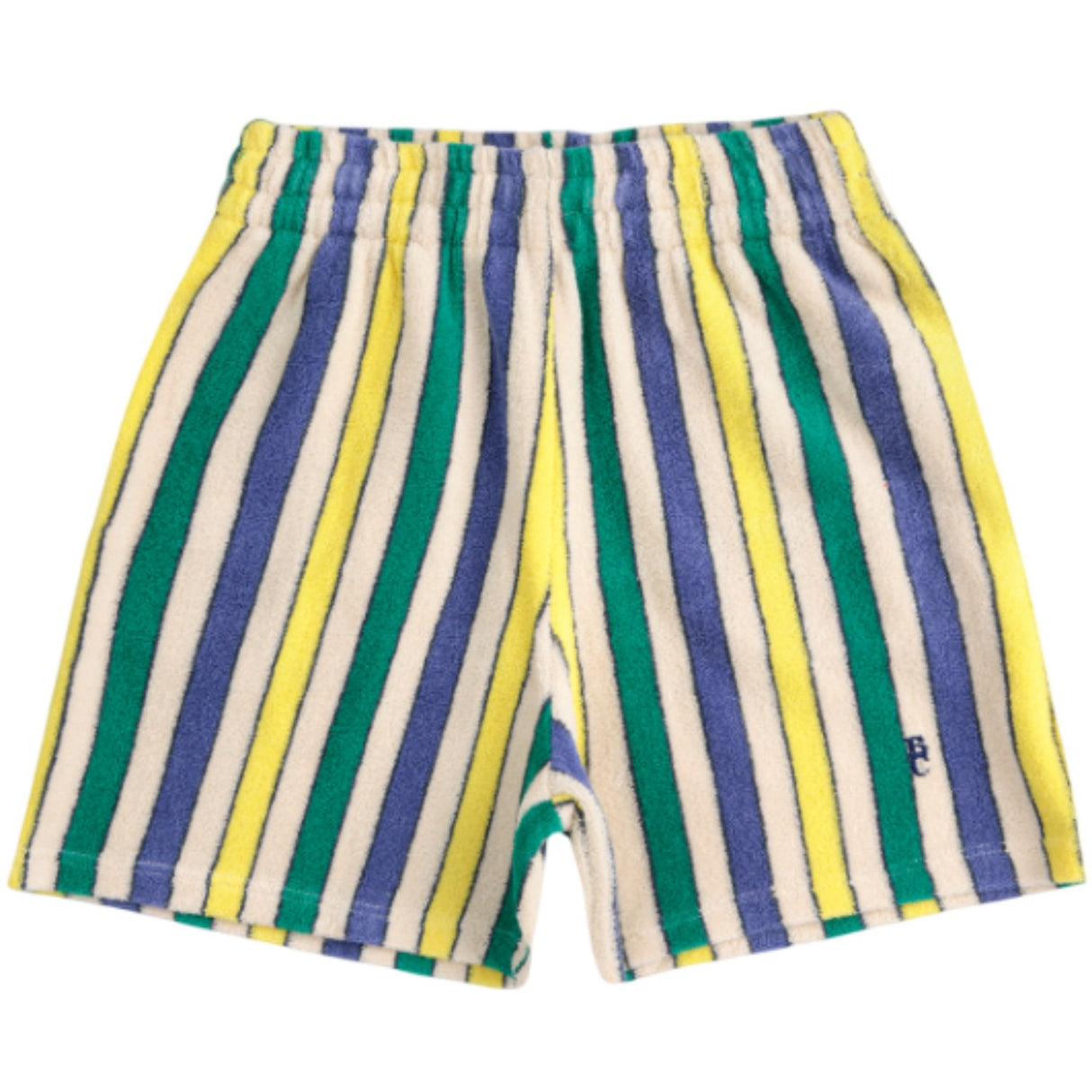 Bobo Choses Offwhite Multicolor Stripes Terry Cloth Bermuda Shorts