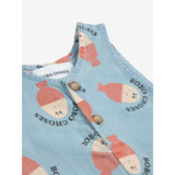 Bobo Choses Light Blue Morning Egg All Over Denim Playsuit