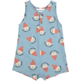 Bobo Choses Light Blue Morning Egg All Over Denim Playsuit