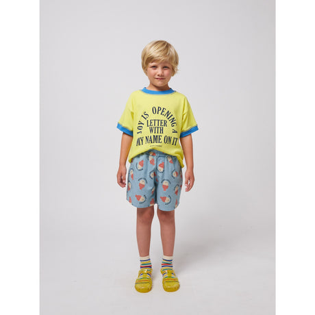 Bobo Choses Light Blue Morning Egg All Over Woven Bermuda Shorts