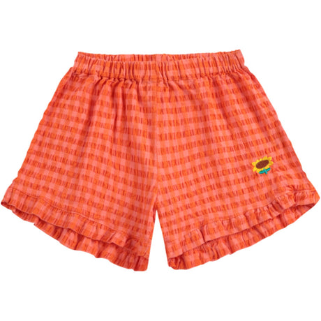Bobo Choses Fuchsia Vichy Ruffle Woven Shorts