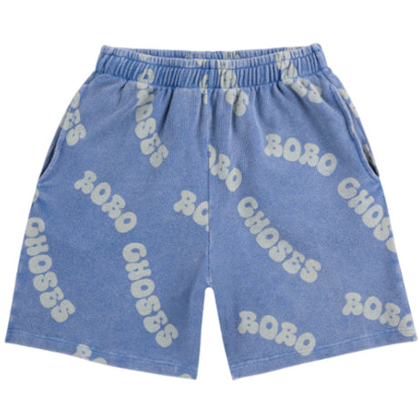 Bobo Choses Blue Wavy Bobo Choses All Over Waffle Bermuda Shorts