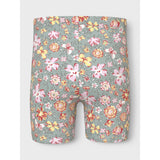 Name It Aqua Gray Yellow Flower Vayo Short Leggings