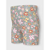 Name It Aqua Gray Yellow Flower Vayo Short Leggings