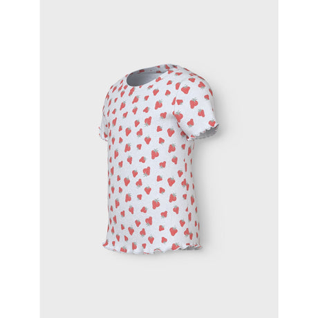 Name It Bright White Strawberry Vemma AOP Slim T-Shirt