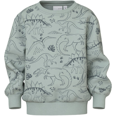 Name It Aqua Gray Tone Dino Vermo AOP Regular Sweatshirt